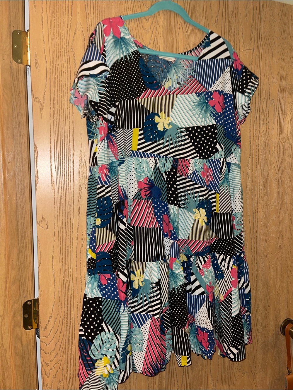 Loralette Multicolor Patchwork Floral Midi Dress